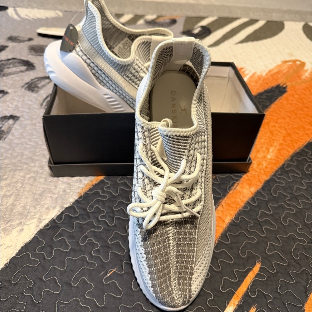 Danskin Knit Sneakers in Gray and White